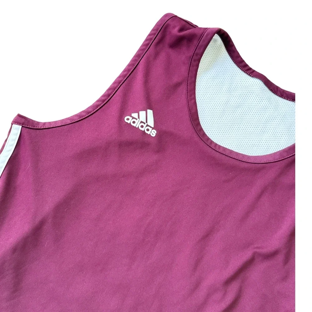 Adidas Reversible Basketball Jersey Mini Dress Maroon White Climalite Streetwear - Picture 5 of 13